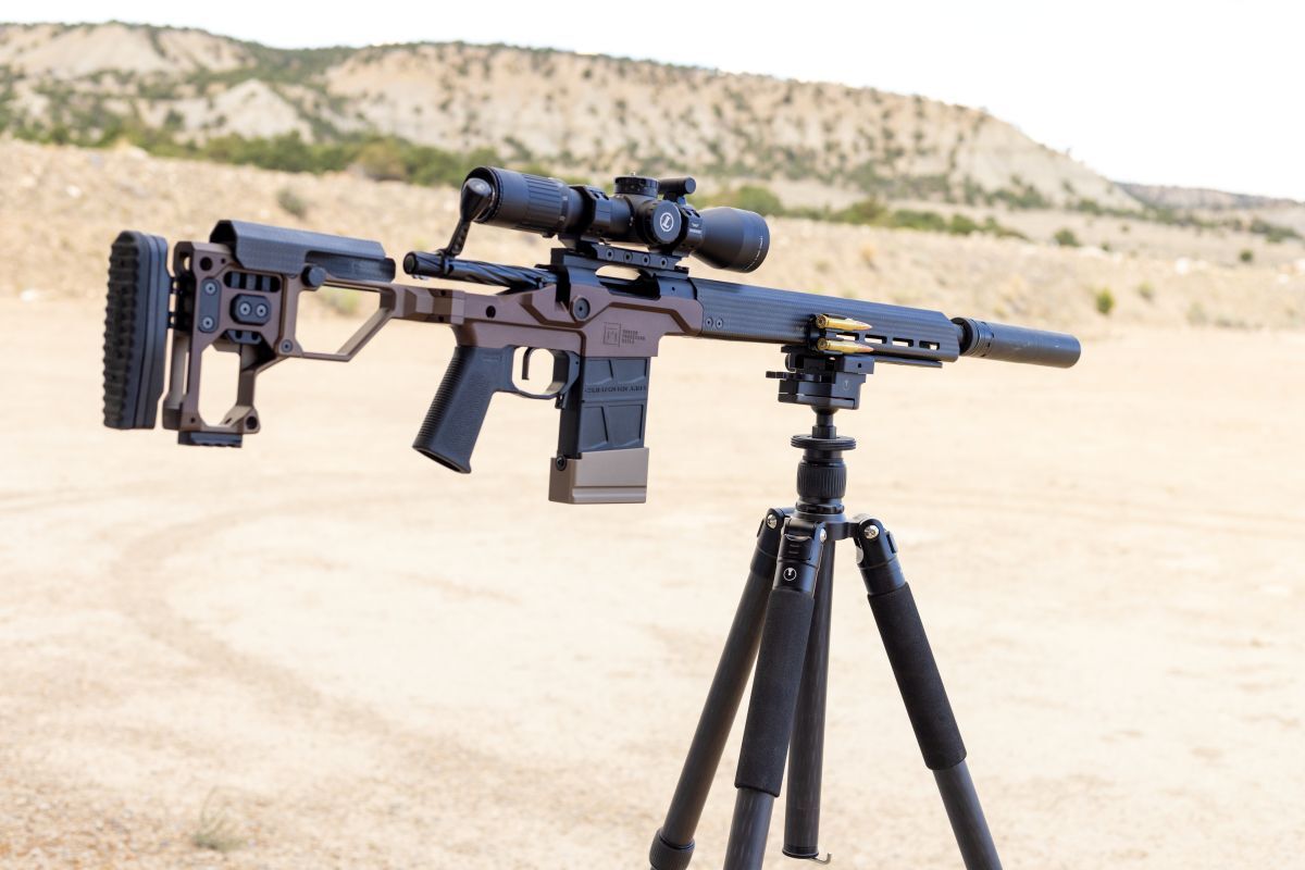 Warne ARCA rail on Christensen Arms rifle mounted to tripod Warne ARCA rail on Christensen Arms rifle mounted to tripod