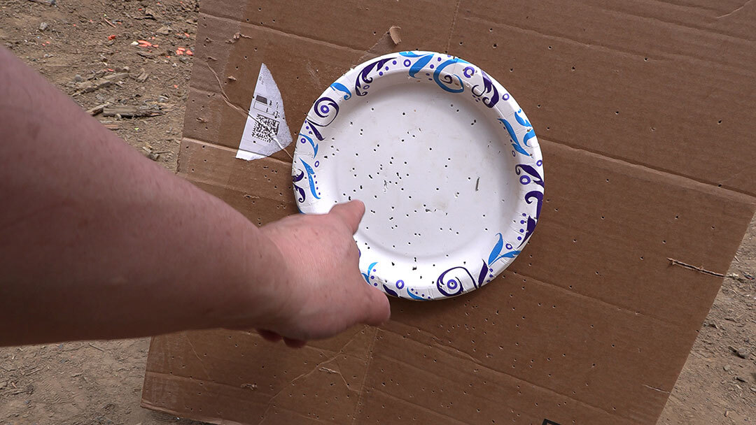The point of impact of a bore sighted shotgun