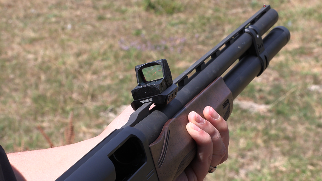 using a red dot on a shotgun for multi-gun match