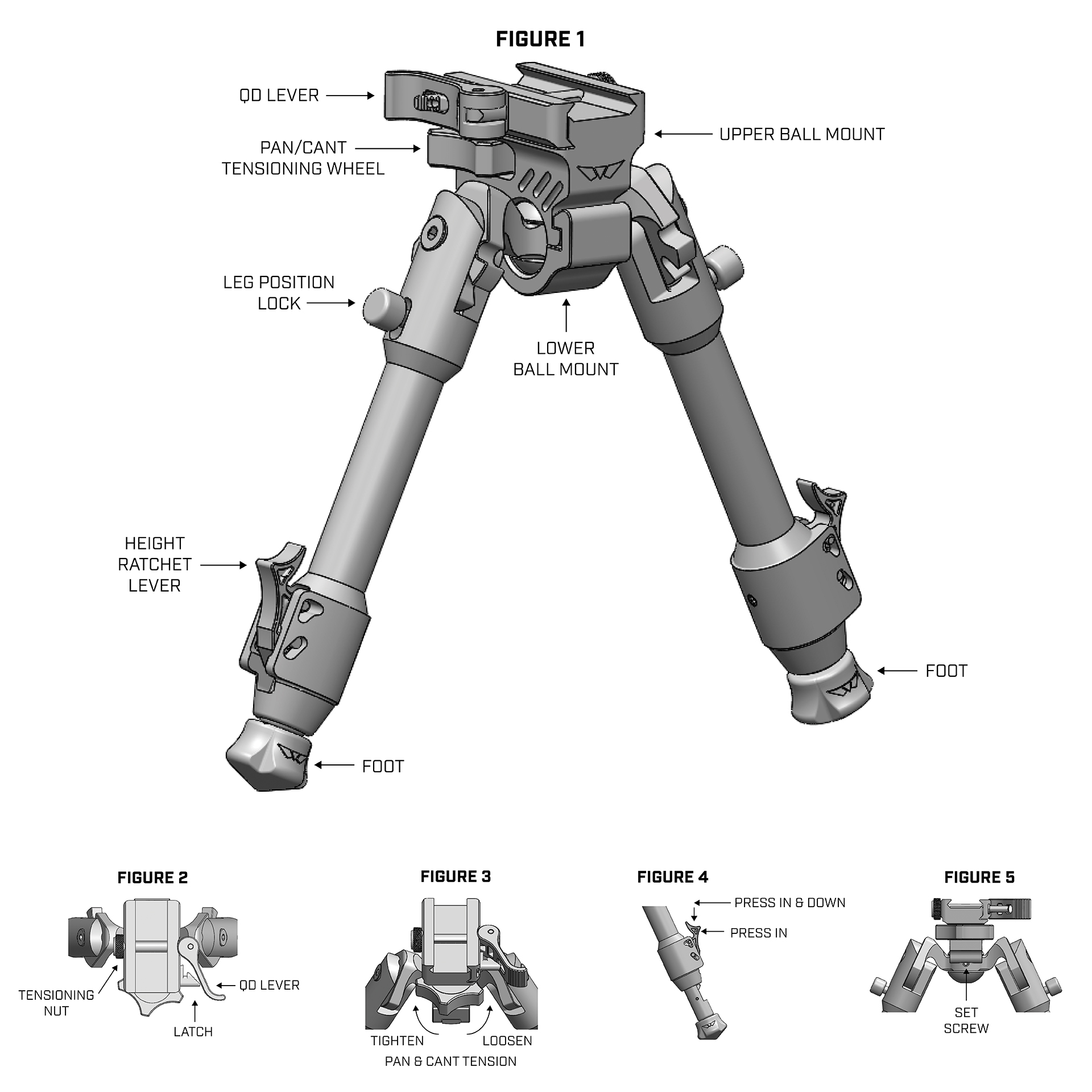Sporting LRA Light Tactical Bipod Long Range Bipod For Hunting Rifle